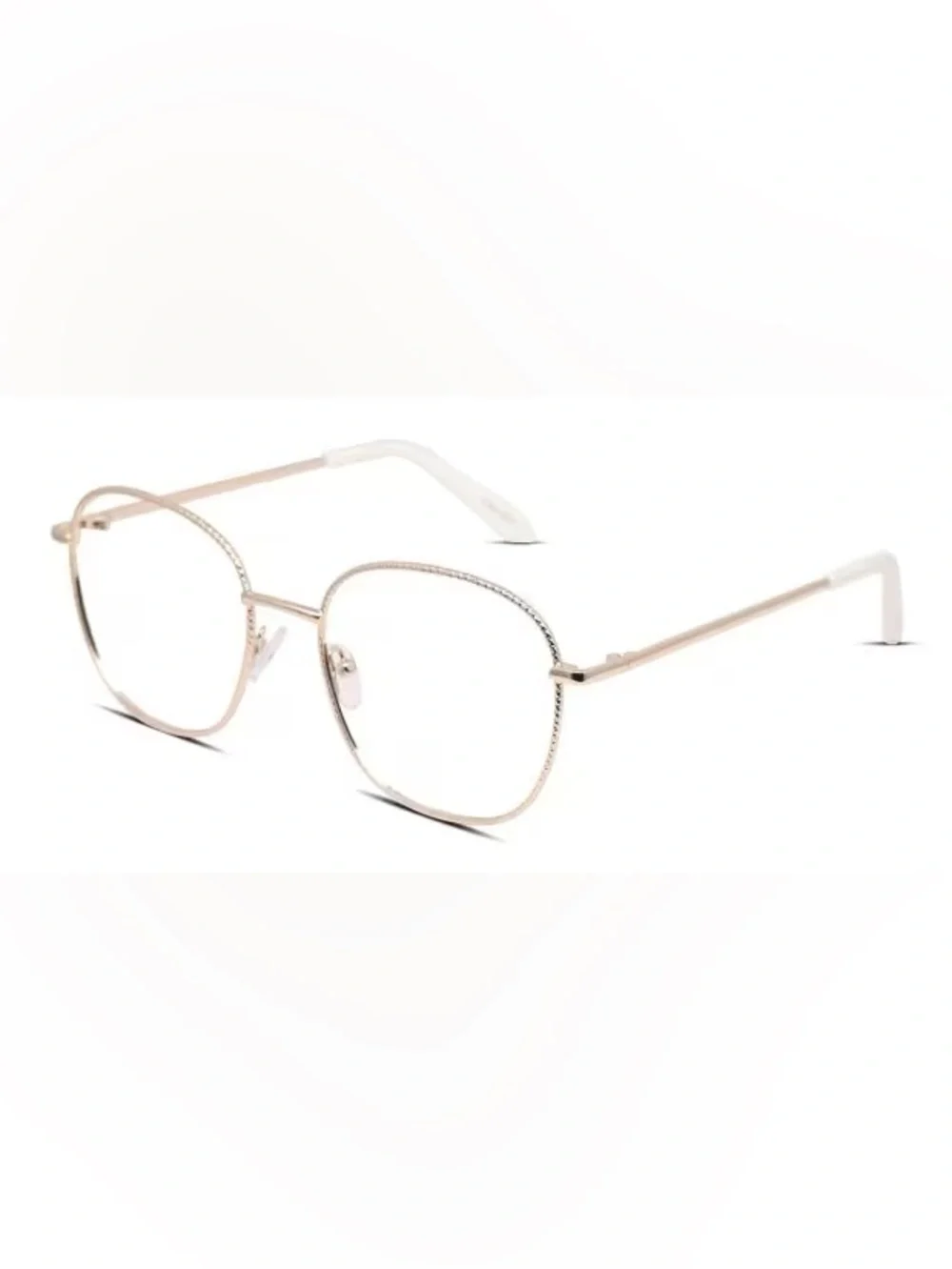 Quay Australia Jezebell Twist gold metal blue-light glasses - NWT!